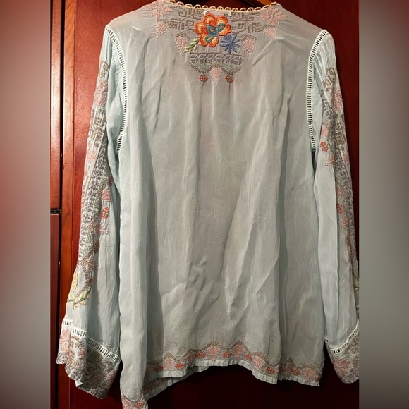 JOHNNY WAS HEAVILY EMBROIDERED RIVEDA BLOUSE TUNIC KIMONO Sz Small Woman $285 - Picture 6 of 10